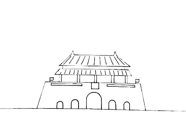 国庆节天安门主题简笔画