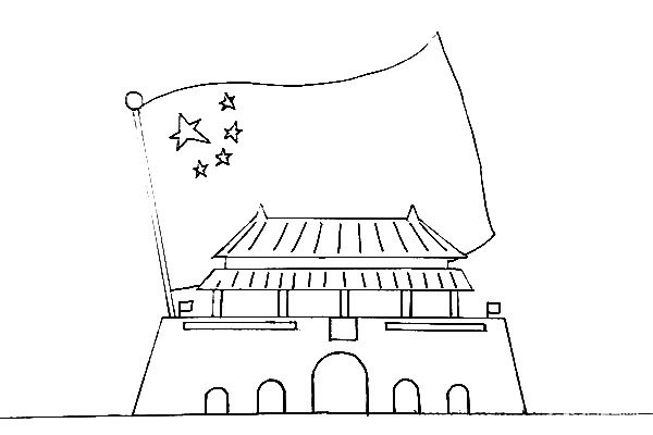 国庆节天安门主题简笔画