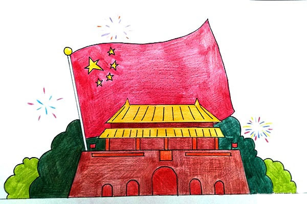 国庆节天安门主题简笔画