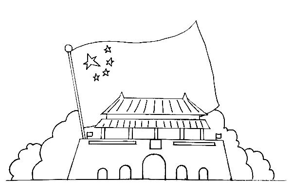 国庆节天安门主题简笔画