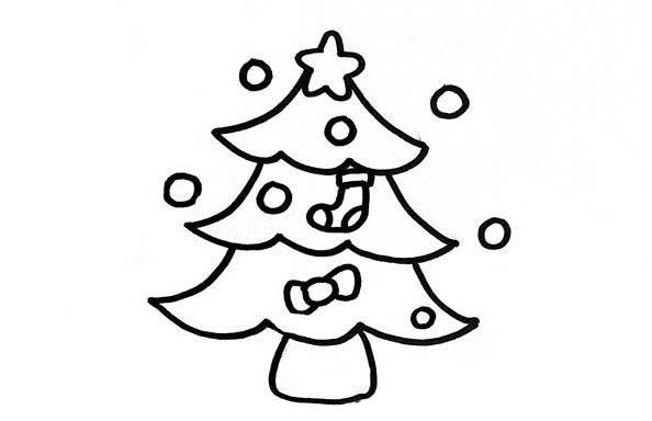 圣诞树简笔画画法步骤