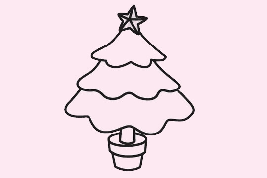 分享几幅圣诞树的简笔画