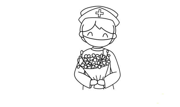 劳动节致敬医务人员简笔画