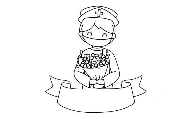 劳动节致敬医务人员简笔画