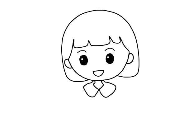 五一劳动节做家务的小女孩简笔画