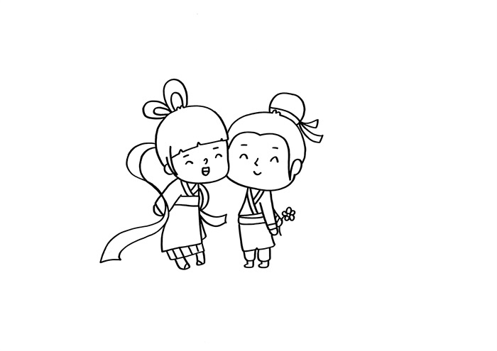 七夕牛郎和织女简笔画 七夕牛郎和织女简笔画