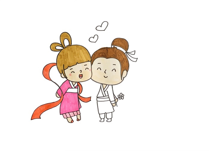 七夕牛郎和织女简笔画 七夕牛郎和织女简笔画