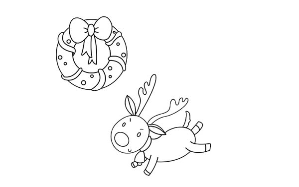 一组包含圣诞元素的简笔画 一组包含圣诞元素的简笔画