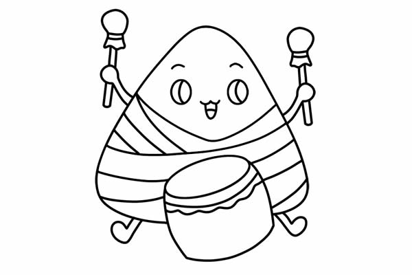 端午节卡通粽子简笔画 端午节卡通粽子简笔画