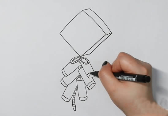 春节关于鞭炮的简笔画