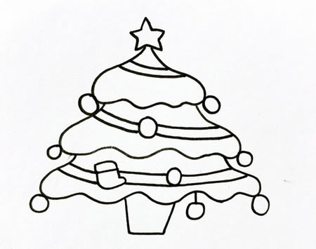 圣诞节关于圣诞树的简笔画 圣诞节关于圣诞树的简笔画