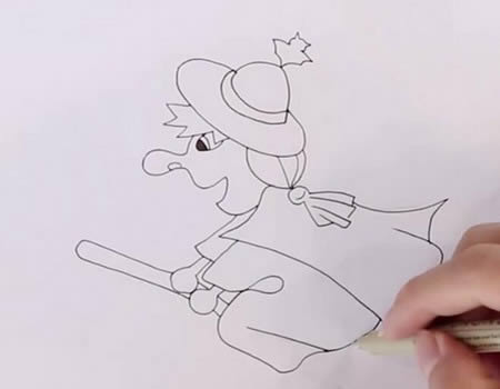 万圣节女巫简笔画