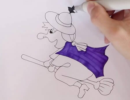 万圣节女巫简笔画