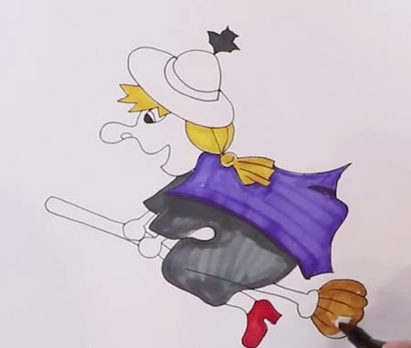 万圣节女巫简笔画