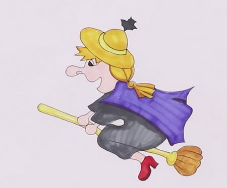 万圣节女巫简笔画
