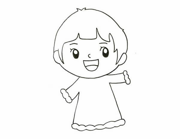 春节小朋友放鞭炮简笔画 春节小朋友放鞭炮简笔画