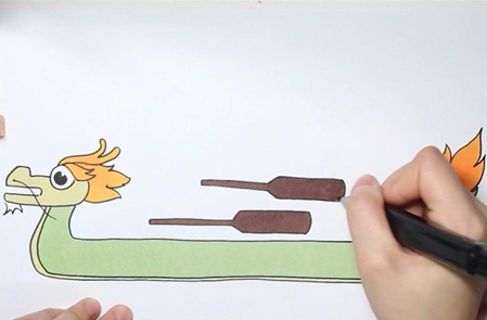 端午节关于龙舟的简笔画