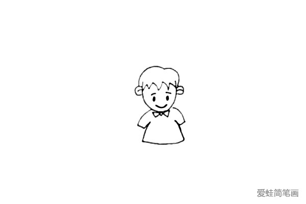 儿童节拿着气球的男孩简笔画 儿童节拿着气球的男孩简笔画