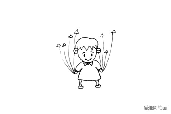 儿童节拿着气球的男孩简笔画 儿童节拿着气球的男孩简笔画