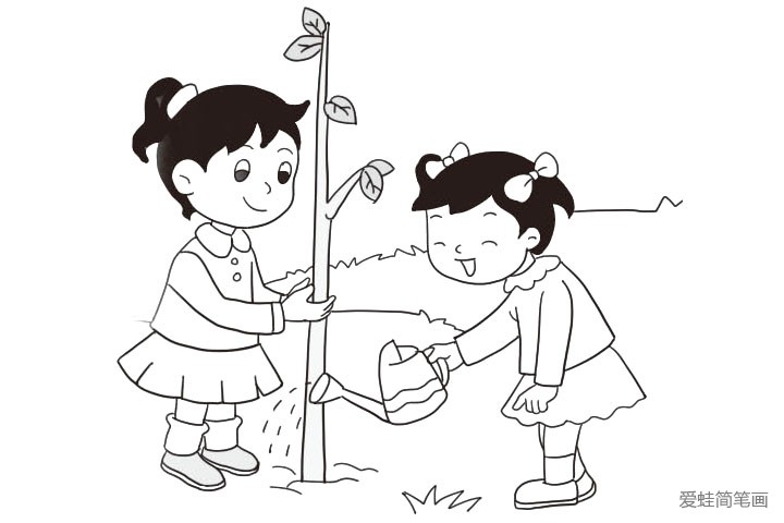 植树节主题简笔画6张 植树节主题简笔画6张