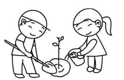 植树节主题简笔画6张 植树节主题简笔画6张