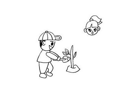 植树节儿童简笔画详细步骤