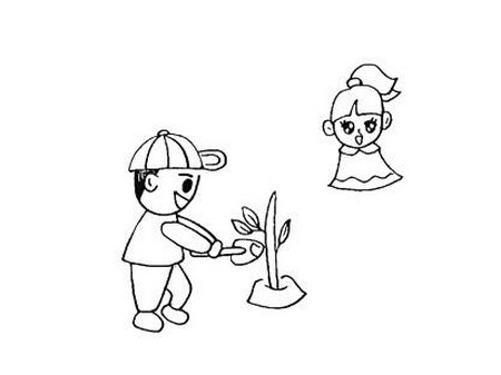 植树节儿童简笔画详细步骤