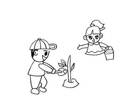 植树节儿童简笔画详细步骤