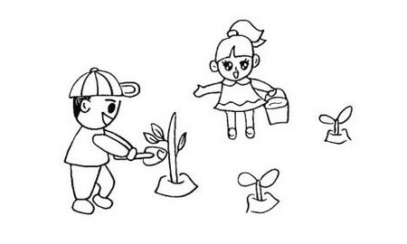 植树节儿童简笔画详细步骤