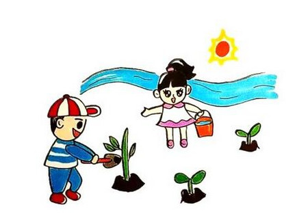 植树节儿童简笔画详细步骤