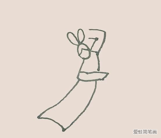 中秋节简单的嫦娥奔月简笔画