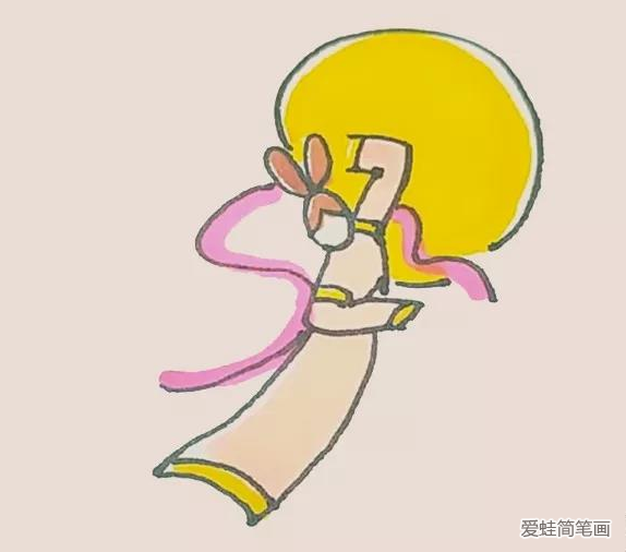 中秋节简单的嫦娥奔月简笔画