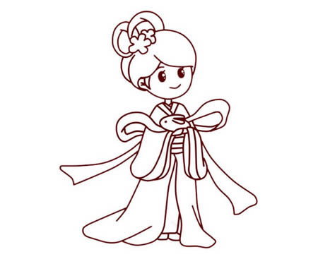 中秋节嫦娥简笔画步骤详解