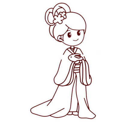 中秋节嫦娥简笔画步骤详解