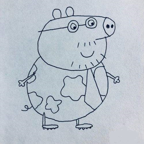 简单的猪爸爸怎么画