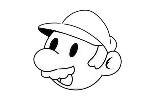 马里奥简笔画步骤教程