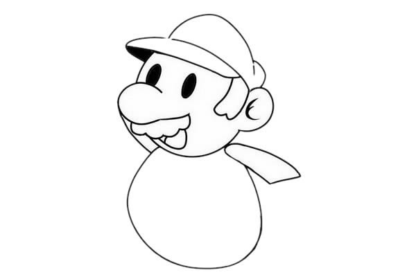 马里奥简笔画步骤教程