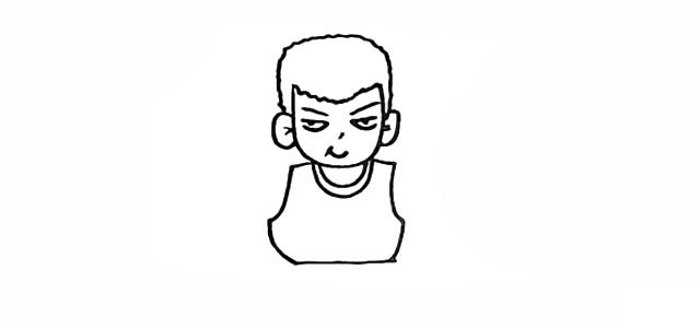 抱着篮球的樱木花道简笔画