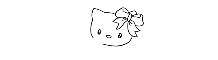 hello kitty简笔画步骤教程