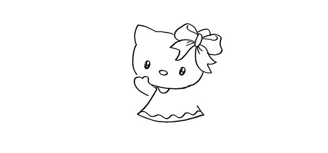 hello kitty简笔画步骤教程