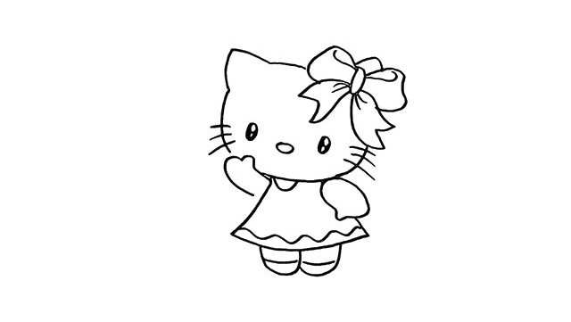 hello kitty简笔画步骤教程