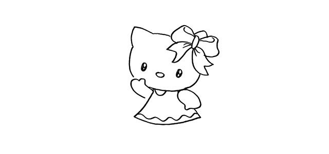 hello kitty简笔画步骤教程