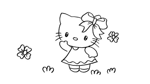 hello kitty简笔画步骤教程