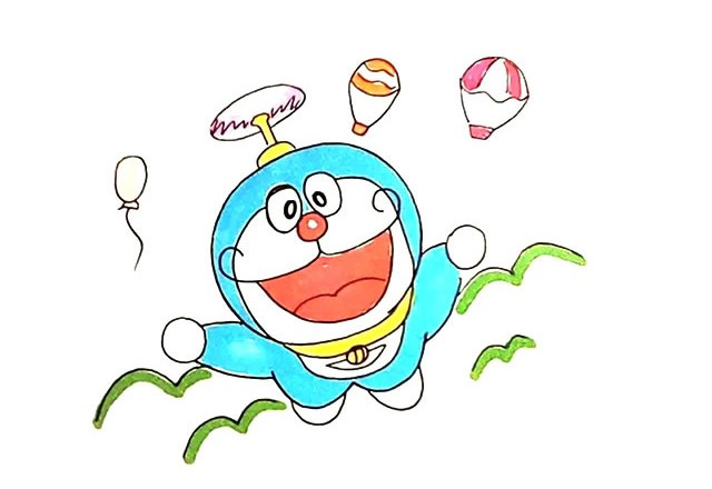 开心的哆啦A梦简笔画 开心的哆啦A梦简笔画