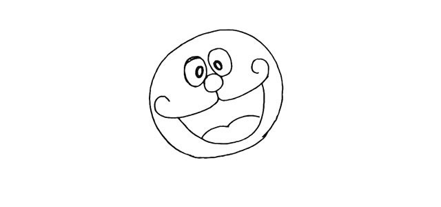 开心的哆啦A梦简笔画 开心的哆啦A梦简笔画