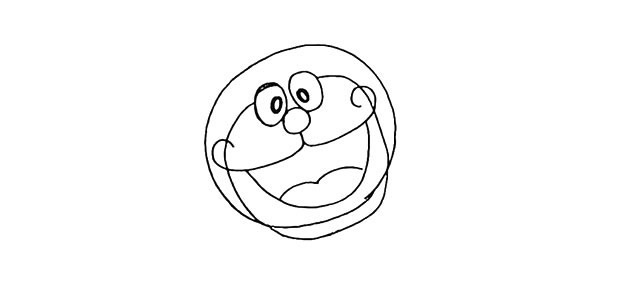 开心的哆啦A梦简笔画 开心的哆啦A梦简笔画