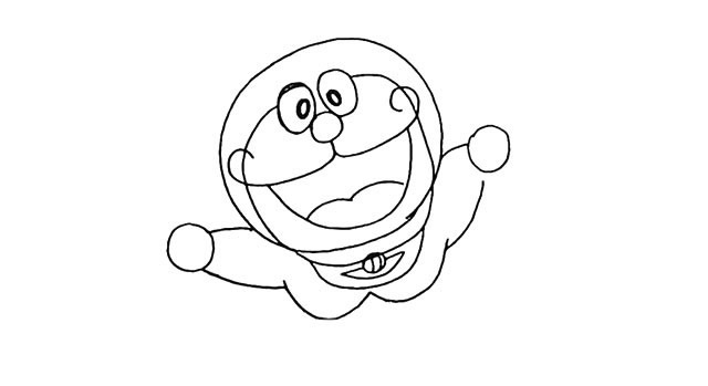 开心的哆啦A梦简笔画 开心的哆啦A梦简笔画