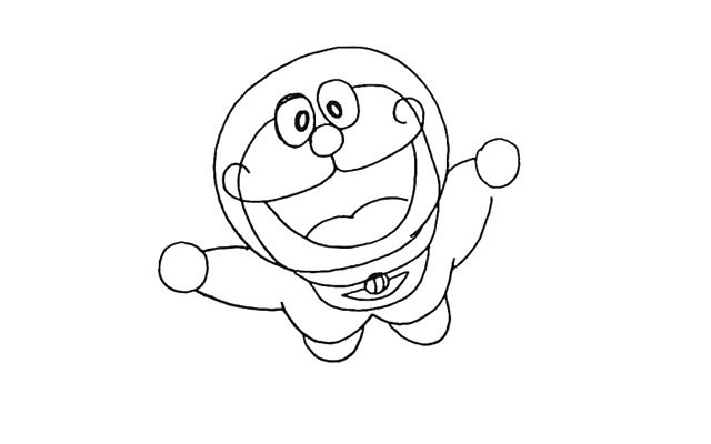 开心的哆啦A梦简笔画 开心的哆啦A梦简笔画