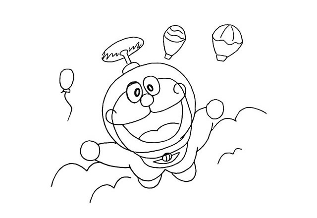 开心的哆啦A梦简笔画 开心的哆啦A梦简笔画