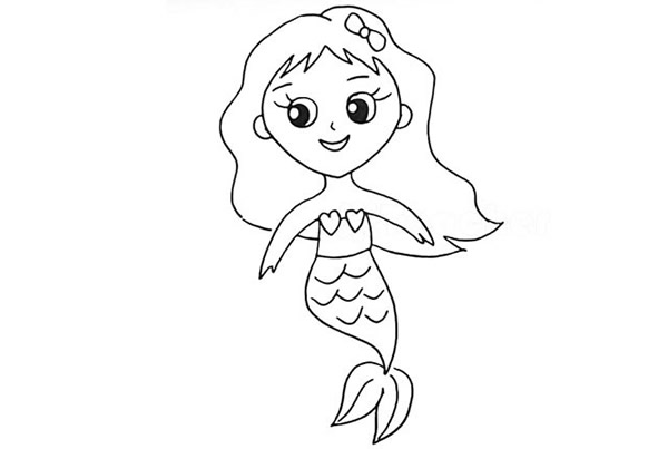 海底世界美人鱼简笔画教程